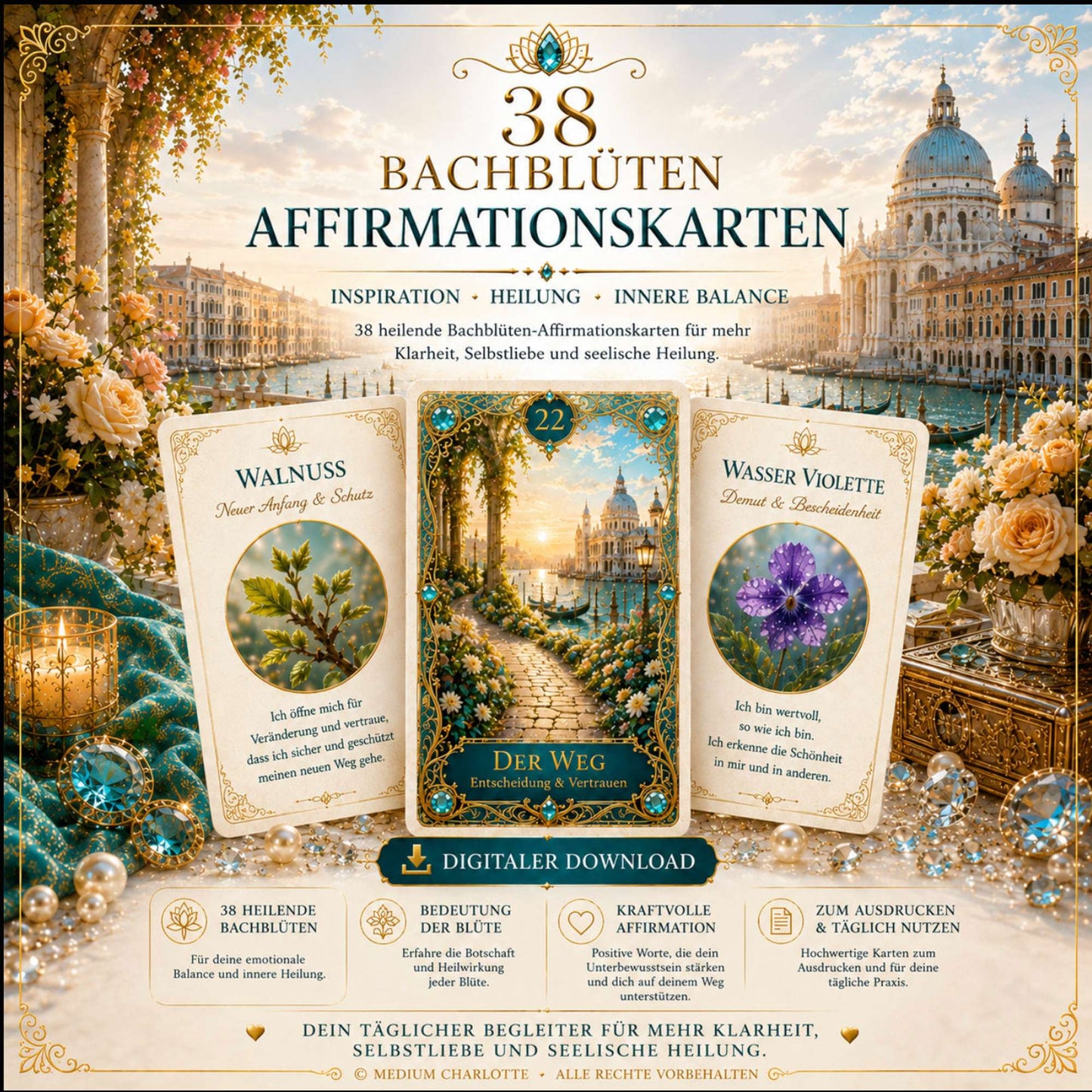 38 Bachblüten Affirmationskarten – Digitaler Download | Selbstliebe & innere Heilung